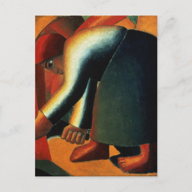 Kvinnlig skärning, 1900 vykort (Framsida)