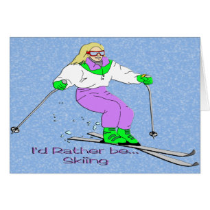 Kvinnlig Skier Hälsningskort