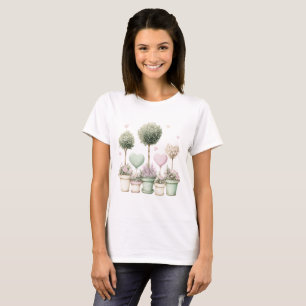 Kvinnlig skjorta Blommig Pastell Vattenfärg Rosa G T Shirt