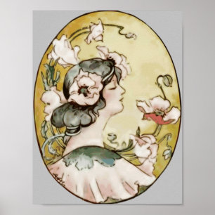 Kvinnlig skönhetscharm elegance porträtt poster