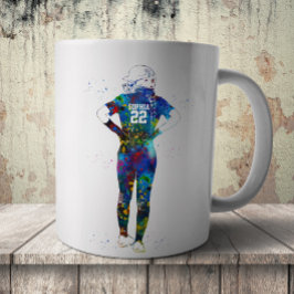 Kvinnlig Softbollspelare Kaffemugg
