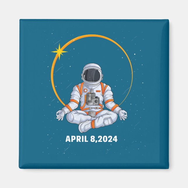 Kvinnlig solförmörkelse astronaut magnet (Framsidan)