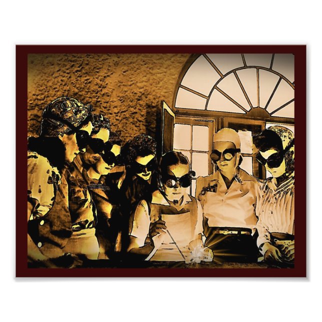 Kvinnlig solning under WWII Fototryck (Framsidan)