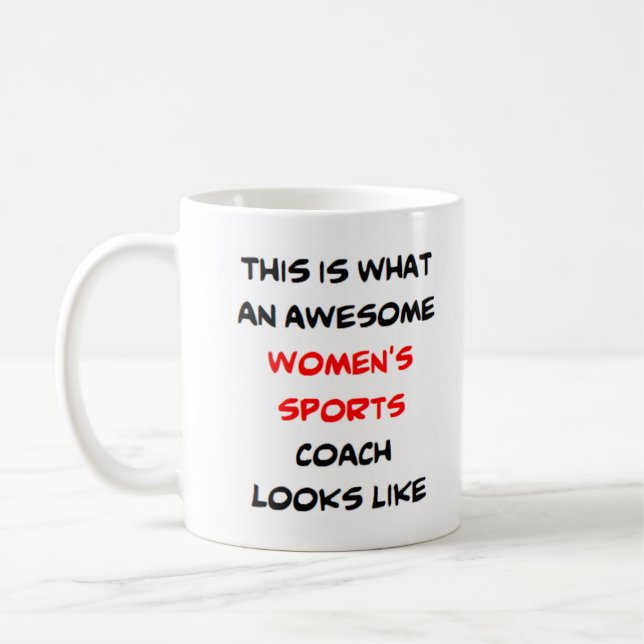 Kvinnlig sporttränare, fantastisk kaffemugg (Vänster)