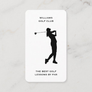 Kvinnlig sporttränare Golf Instructor Social Media Visitkort
