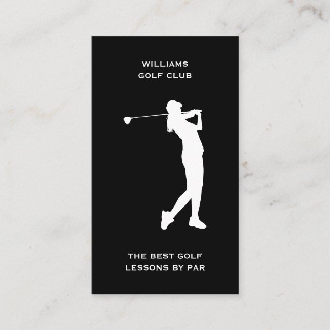 Kvinnlig sporttränare Social Media Golf Instructor Visitkort (Framsida)