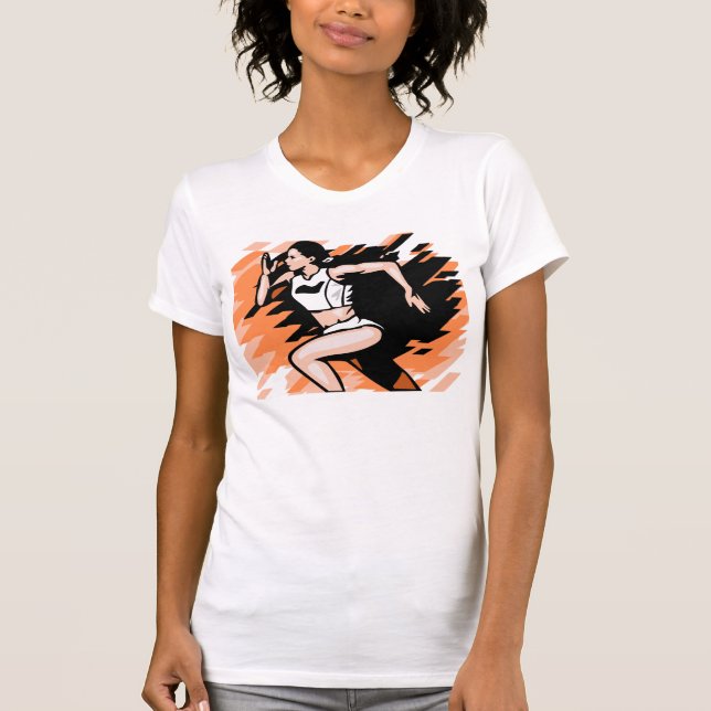 Kvinnlig springerillustration tee shirt (Framsida)