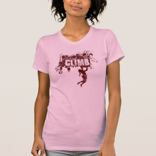 Kvinnlig stenklättringutslagsplats t shirt