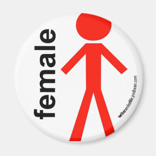 Kvinnlig stick figur magnet