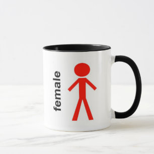 Kvinnlig stick figur mugg