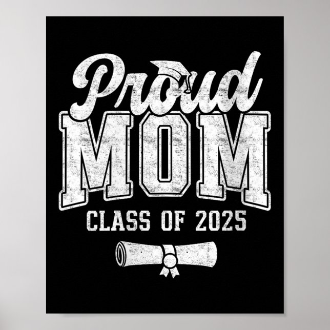Kvinnlig Stolt Mamma Till 2025 Års Examensstudent  Poster (Framsidan)