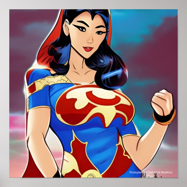 Kvinnlig superhjälte poster (Framsidan)
