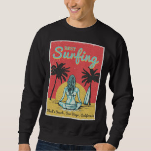 Kvinnlig Surfare Black s Beach San Diego Kaliforni Lång Ärmad Tröja