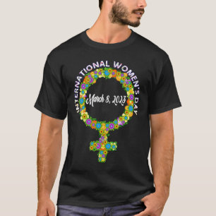 Kvinnlig symbol blomma på kvinnans dag i internati t shirt