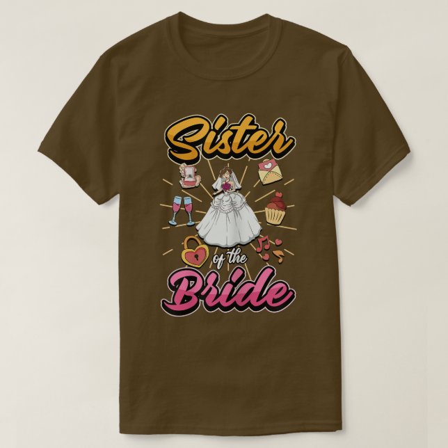 Kvinnlig syster till bruden  t shirt (Design framsida)