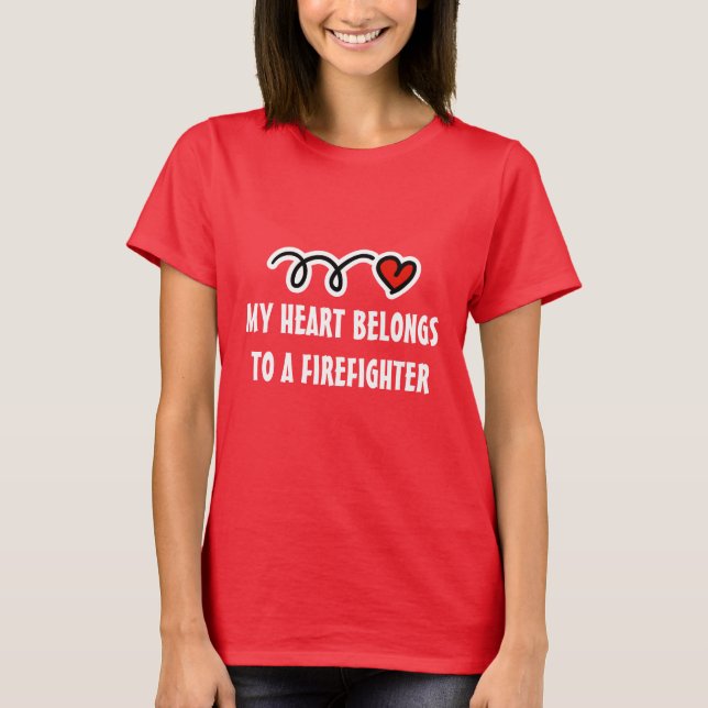 Kvinnlig t-shirt för brandmans fru (Framsida)