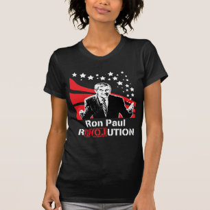 Kvinnlig T-tröja för Ron Paul revolutionsvart Tröja