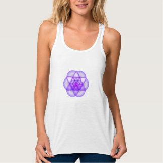 Kvinnlig tanktop med livets frö linne med racerback