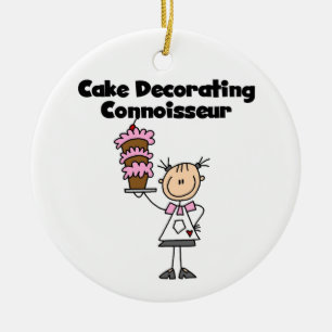 Kvinnlig tårta som dekorerar connoisseuren julgransprydnad keramik