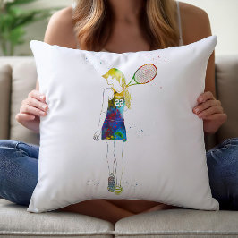 Kvinnlig tennisspelare kudde
