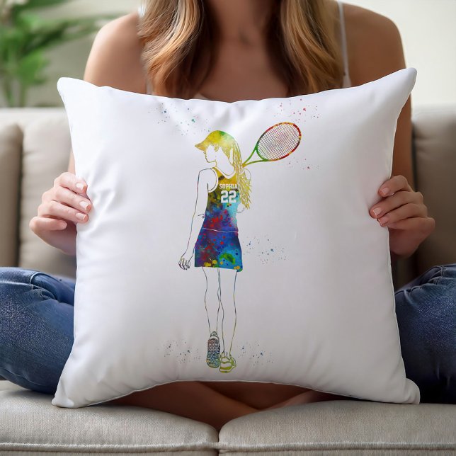 Kvinnlig tennisspelare kudde (Skapare uppladdad)