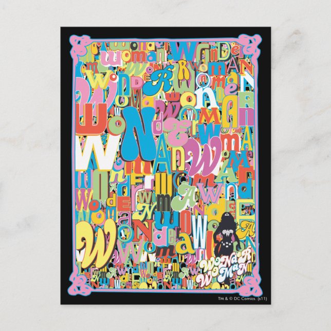  kvinnlig textsamling vykort (Framsida)