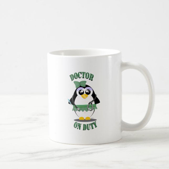 (Kvinnlig) tjänstgörande pingvin för doktor, Kaffemugg (Höger)