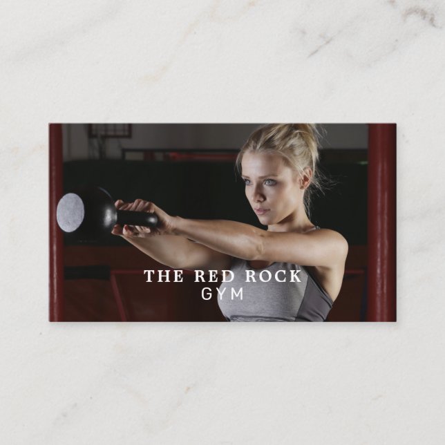 Kvinnlig tränare, personlig tränare, graminstruktö visitkort (Framsida)