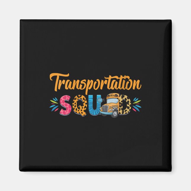 Kvinnlig Transportgrupp Tillbaka Till Skolan Stolt Magnet (Framsidan)