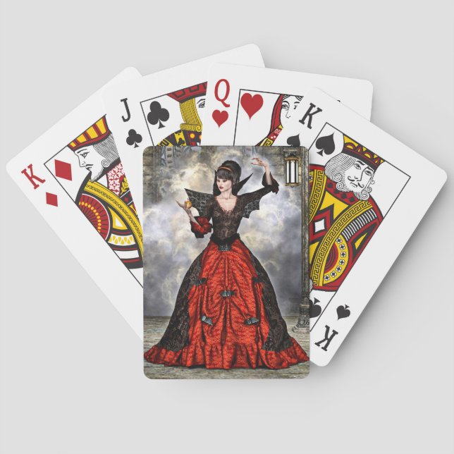 Kvinnlig trollkarl spel kort (Baksidan)
