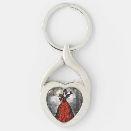 Kvinnlig trollkarl twisted heart silverfärgad nyckelring