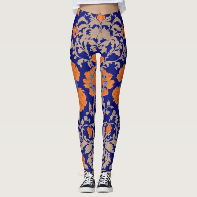 Kvinnlig tryckmodell av kalamkari leggings (Framsida)