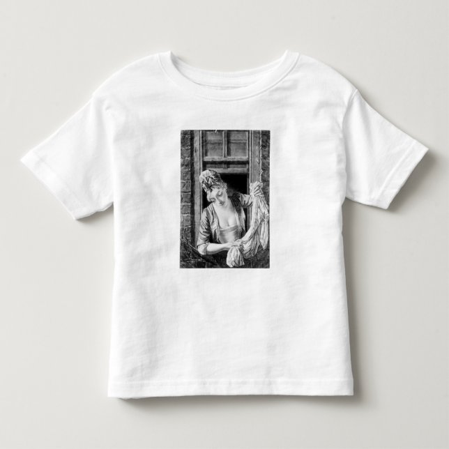 Kvinnlig tvättande t-shirt (Framsida)