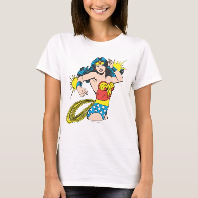  kvinnlig tvist med gULvhandklovar T-shirt (Framsida)
