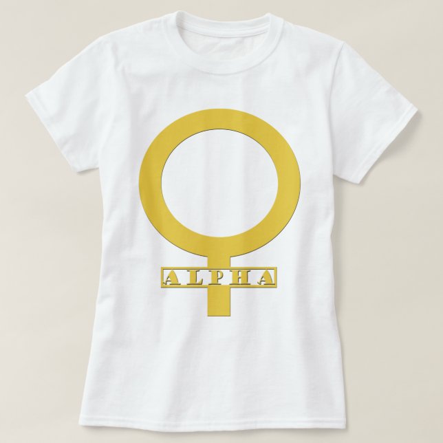 Kvinnlig utslagsplats för alfabetisk tee (Design framsida)