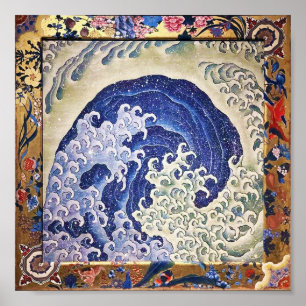Kvinnlig våg, Hokusai Poster