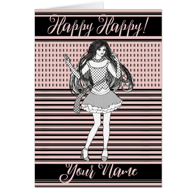 kvinnlig vän hälsningskort (Framsidan)