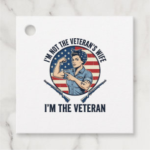 Kvinnlig Veteran Patriotisk Vintage Gravyr T-Shirt Gåvor Etiketter