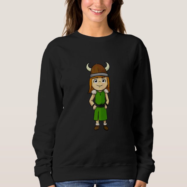 Kvinnlig Viking Flicka Schildmaid Viking T Shirt (Framsida)