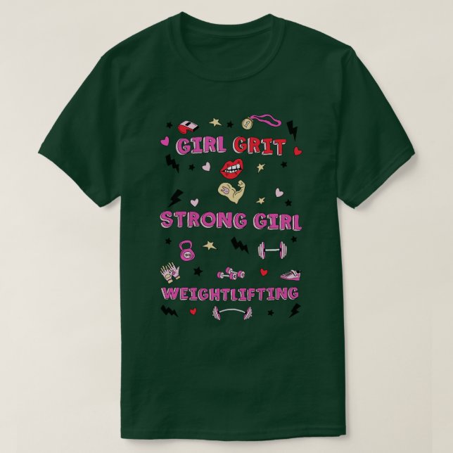 KVINNLIG VIKTLIFTING L GRIT T SHIRT (Design framsida)