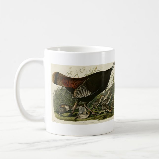 Kvinnlig Vild Turkiet från Audubon's Birds of Amer Kaffemugg (Vänster)