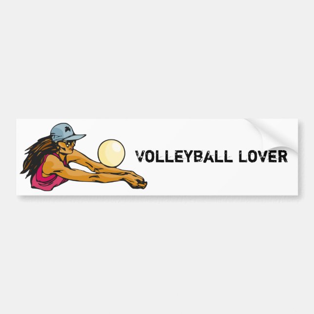Kvinnlig volleybollspelare bildekal (Framsidan)