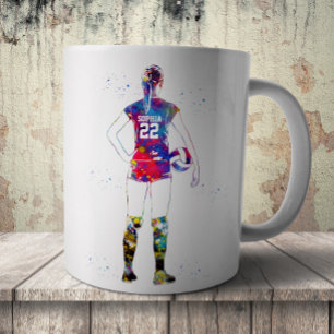 Kvinnlig volleybollspelare kaffemugg