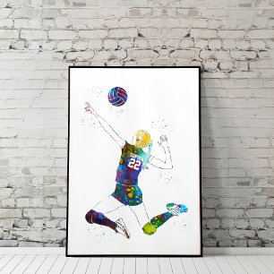 Kvinnlig volleybollspelare poster