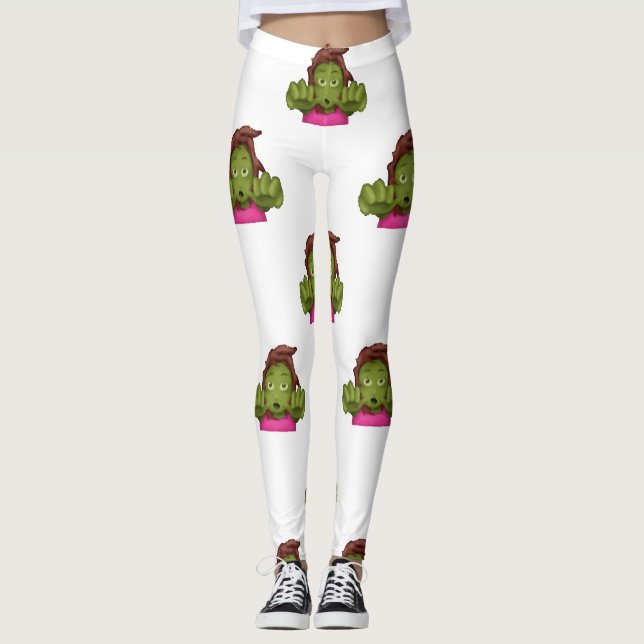 Kvinnliga arvingar från emoji zombie leggings (Framsida)