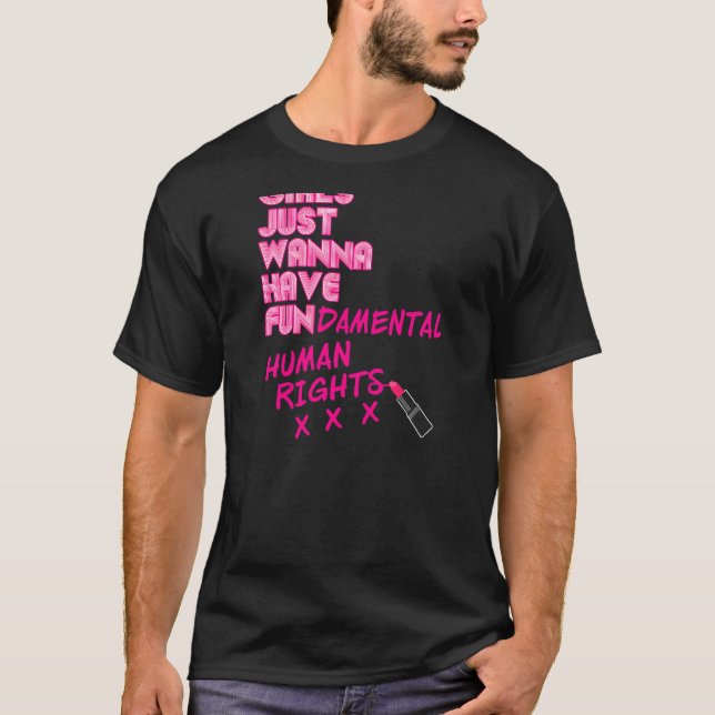 Kvinnliga flickor vill bara ha grundläggande Höger T Shirt (Framsida)