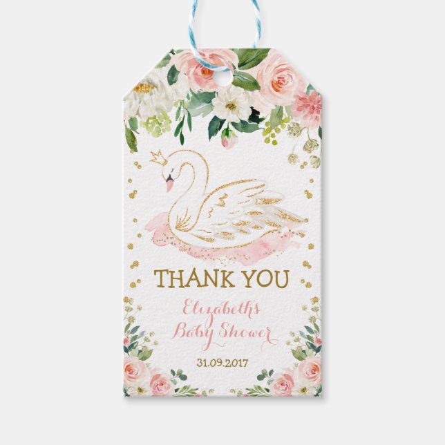Kvinnliga Födelsedag Favorisera för svanPrincess Presentetikett (Framsidan)