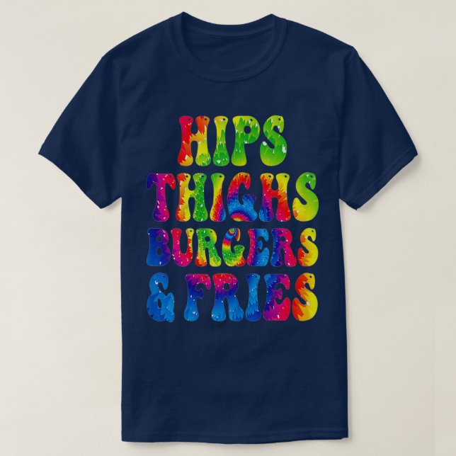 Kvinnliga fonter Hips Thighs Burgers Fries Girls F T Shirt (Design framsida)