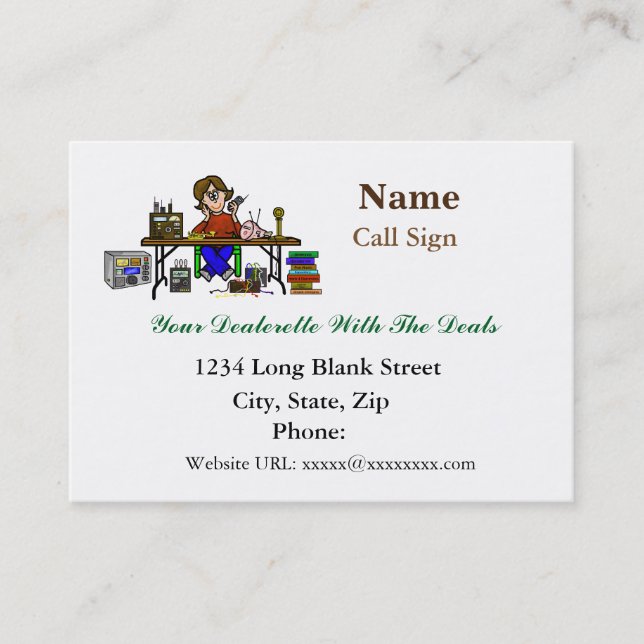 Kvinnliga Hamfest radiosände säljarevisitkortar Visitkort (Framsida)