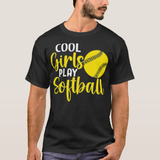 Kvinnliga idrottare - Coola Girls spelar Softball T Shirt